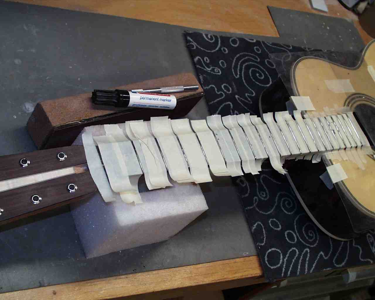 Taping and mark the frets