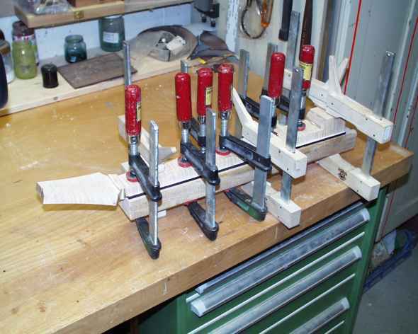 Gluing the fingerboard