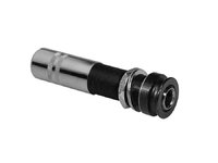End Pin Jack, black, tighten from outside, stereo,