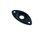 Jack plate 'cat-eye' metal resessed hole curved black