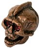 Potiknopf Skull Kupfer/Rote Augen Push On